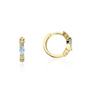Cercei rotunzi argint placati cu aur galben cu pietre bleu DiAmanti E25233EYG_Bleu-AS